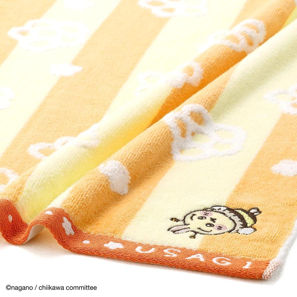 Chiikawa Bees Face Towel Yellow Rabbit Flower Yarn 34 x 80 cm Non-twisted 41-1222150 Approx.