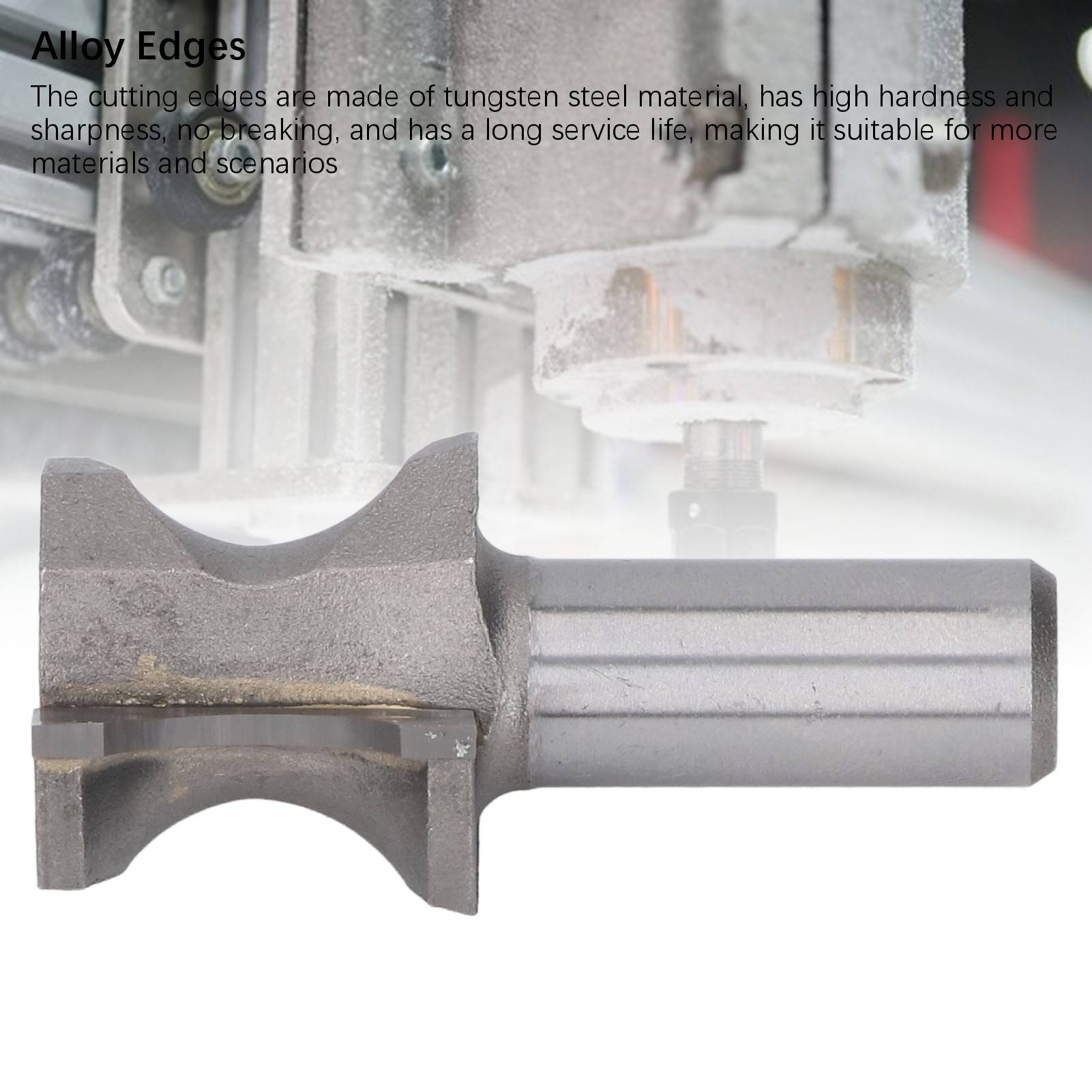 

Half Round Router Bit 12 Inch Shank 58 Bead Bullnose Radius Cutting Bit for Carving Trimming