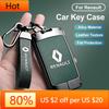 Interior Stickers Leather Car Key Cover for Renault Austral Kadjar Clio Megane Captur Arrana Kolaos Zoe Scenic Dacia Sandero Dus