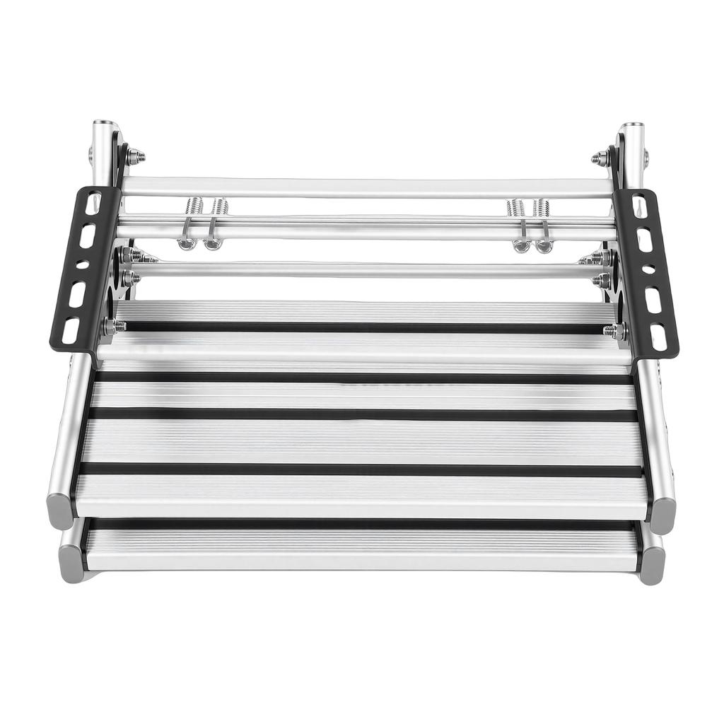 Gradini per Camper a 2 Gradini Lega di Alluminio Pieghevoli Manuali Retraibili Capacità di Carico 440 LBS Antiscivolo per Veicolo da Campeggio