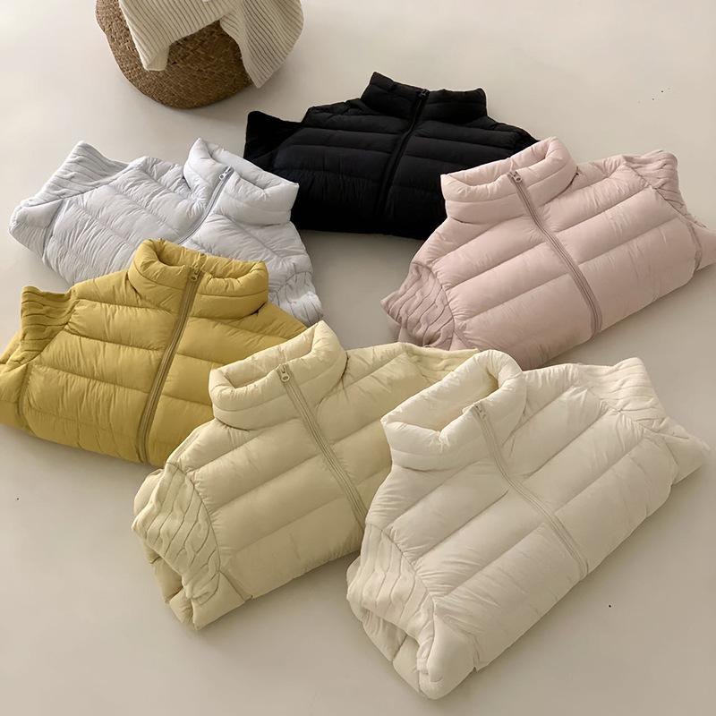White duck down knitted sleeves splicing down jacket women's short winter fashion warm casual ribs top tide