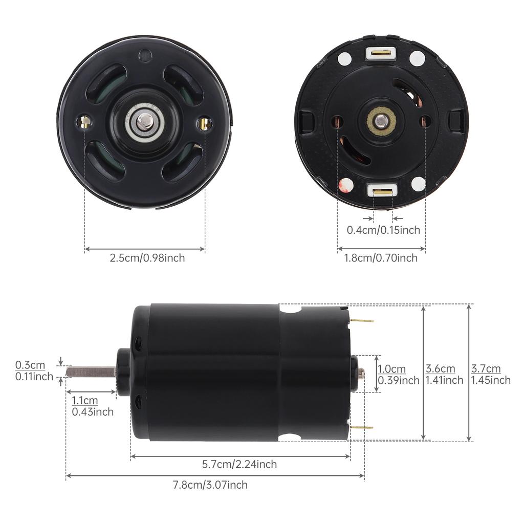 550 kartáčovaný motor 12T 21T 29T 35T 6 - 8.4V s výstupním hřídelem 3.17mm DC motor pro 1/10 RC terénní pásový vůz / RC terénní lezecký vůz