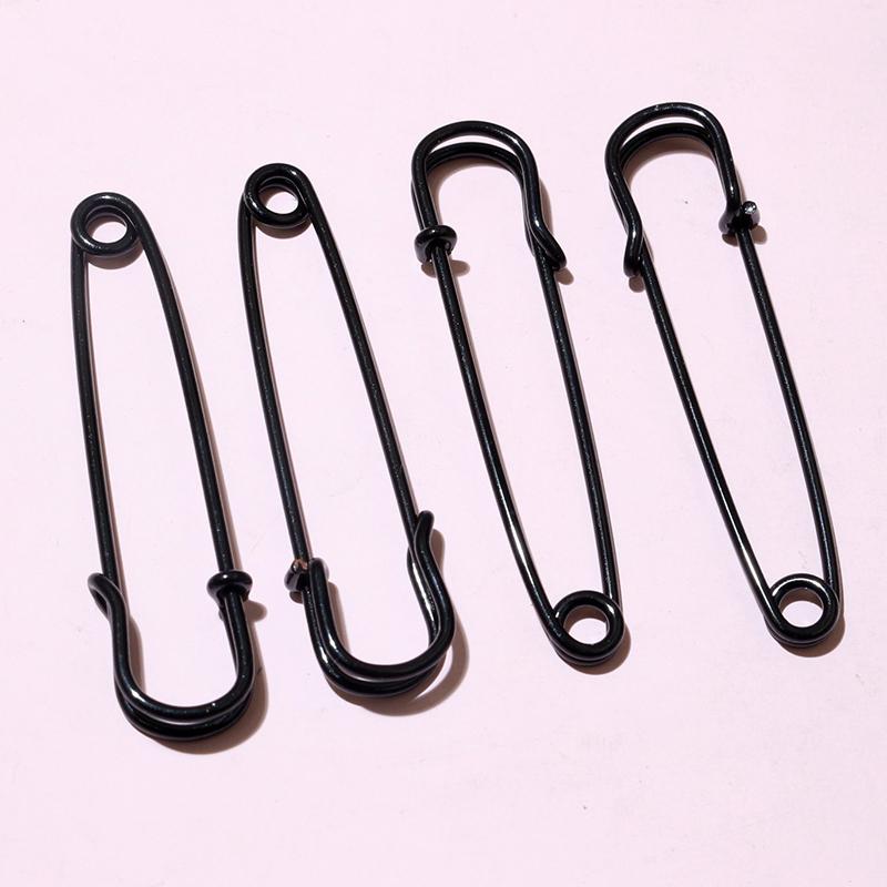 10pcs 50x16mm Safety Pins Brooch Metal Sewing Pins Clothes Pins with 3/5 Loops for Tags DIY Crafts Jewelry Making Findings