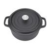 Cast Iron Pot Dual Loop Handle 24cm Uncoated Dutch Oven Flat Bottom for Soup Stew