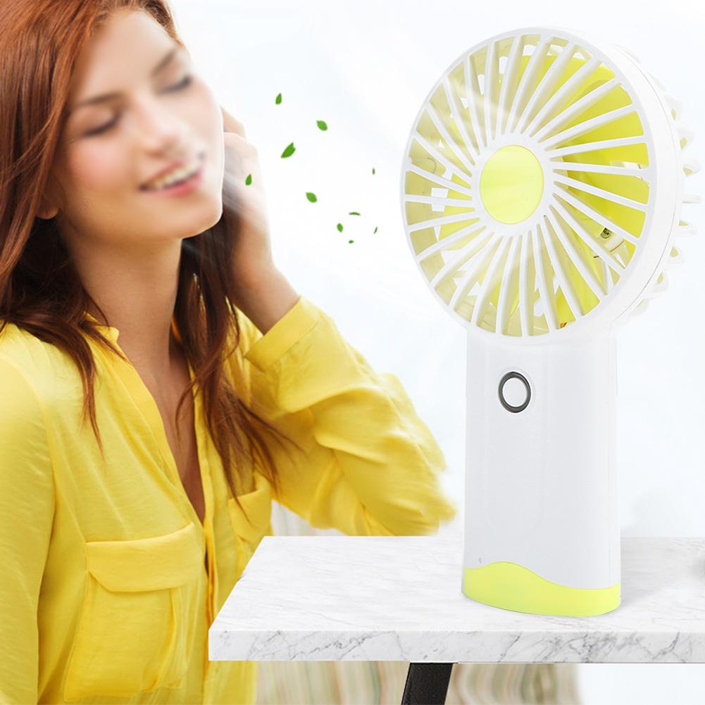 Mini Fan Handheld Portable Summer AirCooling Tool for Office Dormitory Desktop(Yellow )