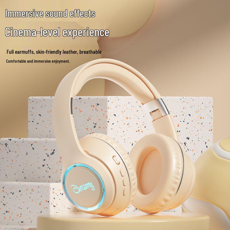 High-Value Wireless Bluetooth Over-Ear Headphones with Luminous Earcups for Gaming, Music, and Heavy Bass