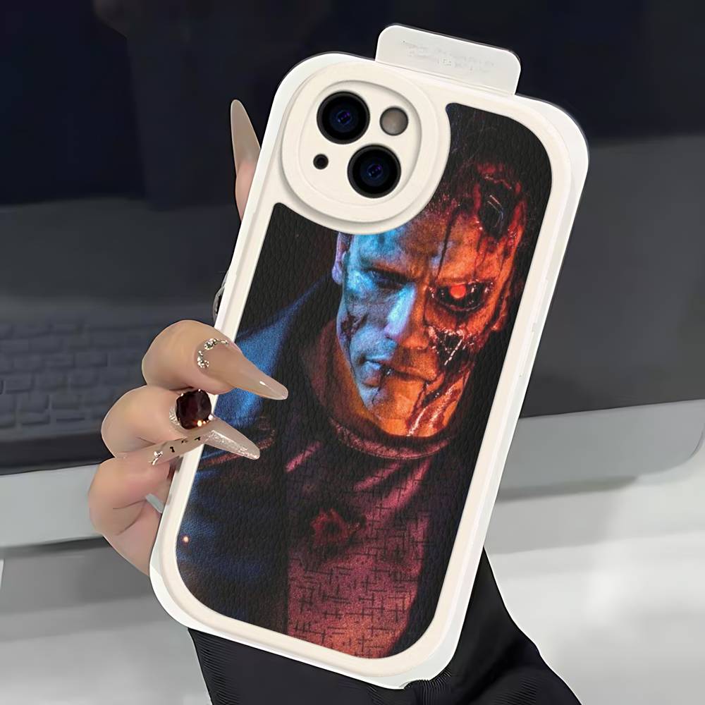 

Sci Fi Movie The T-Terminator Leather Phone Case For Iphone 16 15 14 Plus 13 12 11 Pro Max Case 12 pro max