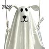Halloween Hanging Ghost for Outdoor Decoration, Cute Flying Satin White Ghost for Home, Tree, Porch, Patio, Lawn, Garden, Holiday Party Decor