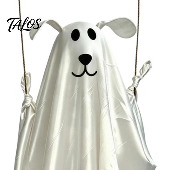 Halloween Hanging Ghost for Outdoor Decoration, Cute Flying Satin White Ghost for Home, Tree, Porch, Patio, Lawn, Garden, Holiday Party Decor
