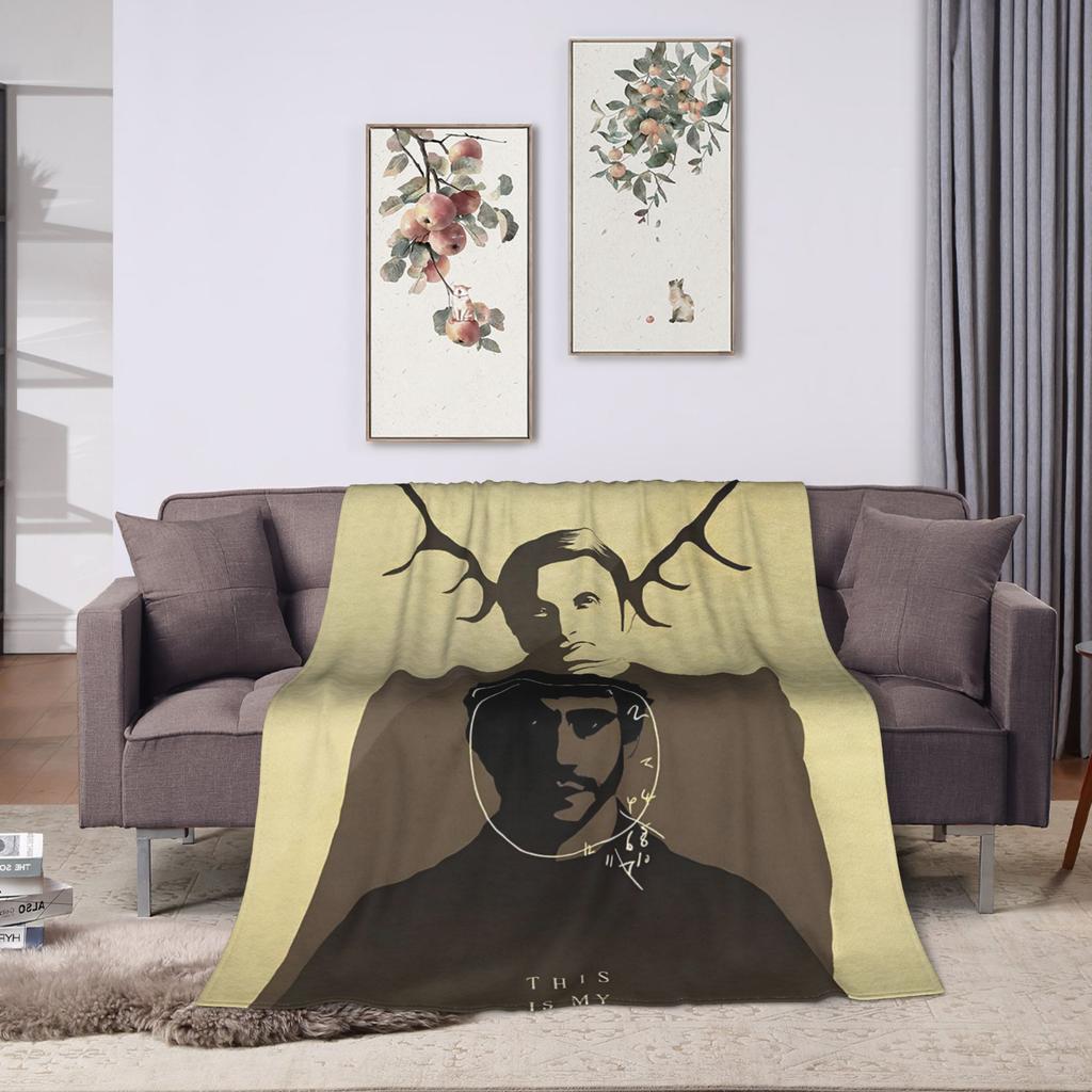 Warm Soft Blanket Picnic Mads Mikkelsen Throw Blanket  Flannel Bedspread For Bedroom Print Sofa Bed Cover