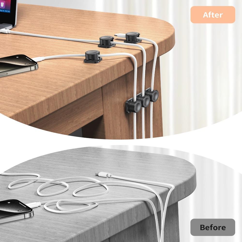 8PCS Adjustable Phone Cables Clip Strong Adhesive Cord Holder Fixed Cable Organizer  Home Office