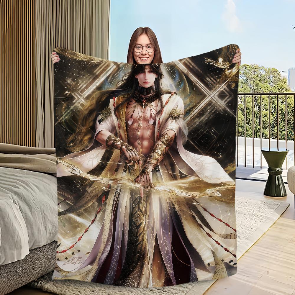 love and deepspace Zayne God of Annihilation Flannel warm soft plush blanket for sofa living room hogar bedroom travel gift home