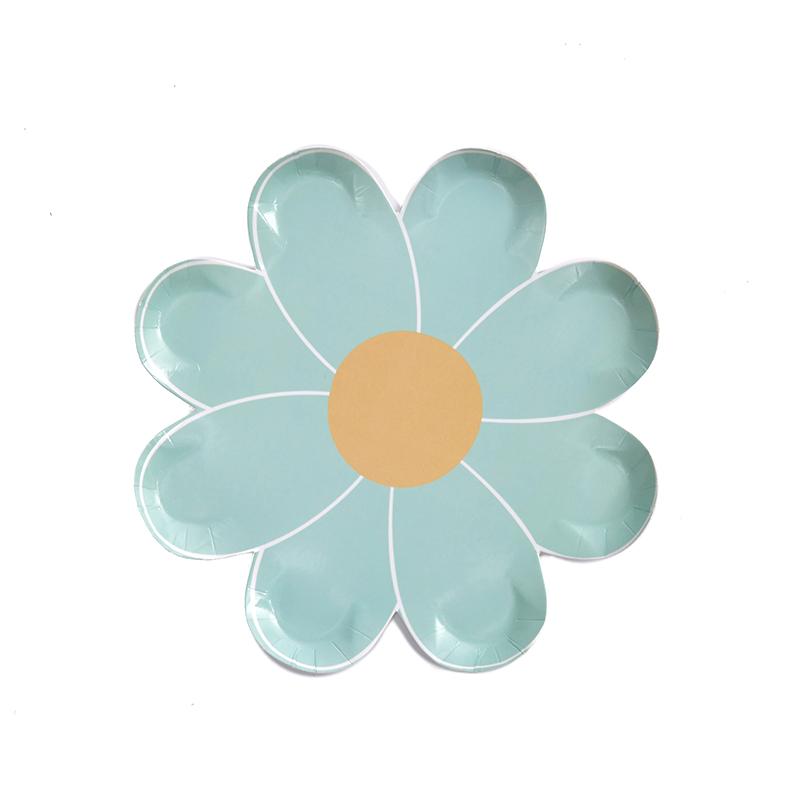 Disposable Daisy Paper Plate Flower Meal Plate Picnic Cake Plates Birthday Theme Party Decoration