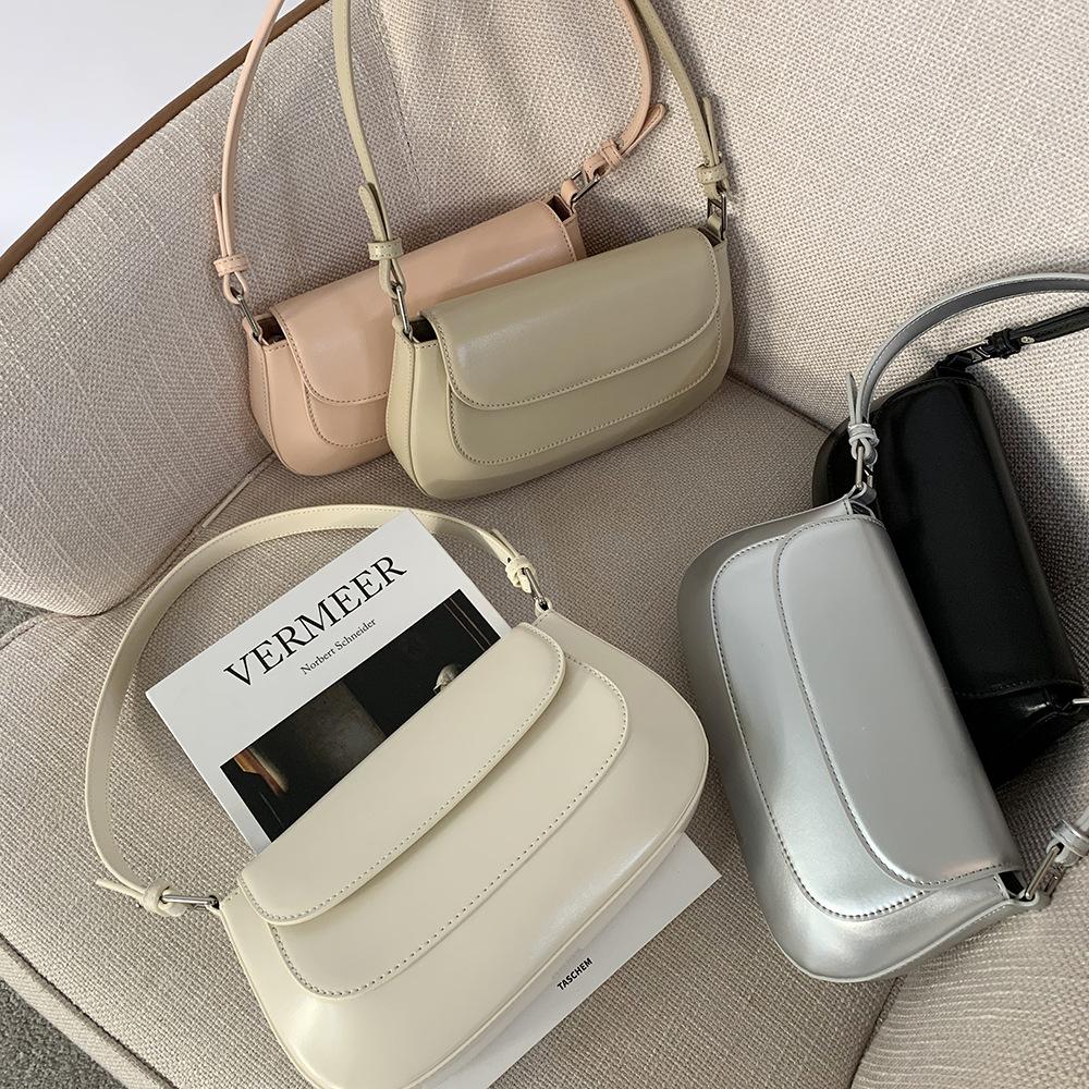 Trendy Saddle Bags Women Synthetic Leather Versatile Shoulder Bag Sewing Design Crossbody Bags for Female