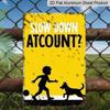 2D Flat, 1pc "Slow Down Atcount?" Funny Aluminium Metal Wall Decor Sign - 8"x12" Vintage Yellow Dog Decor, Humorous Retro Wall Art, Perfect for Yard