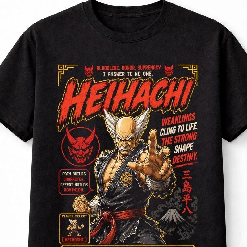 Heihachi Tekken Gaming Arcade Fighter Graphic Unisex TShirt S
