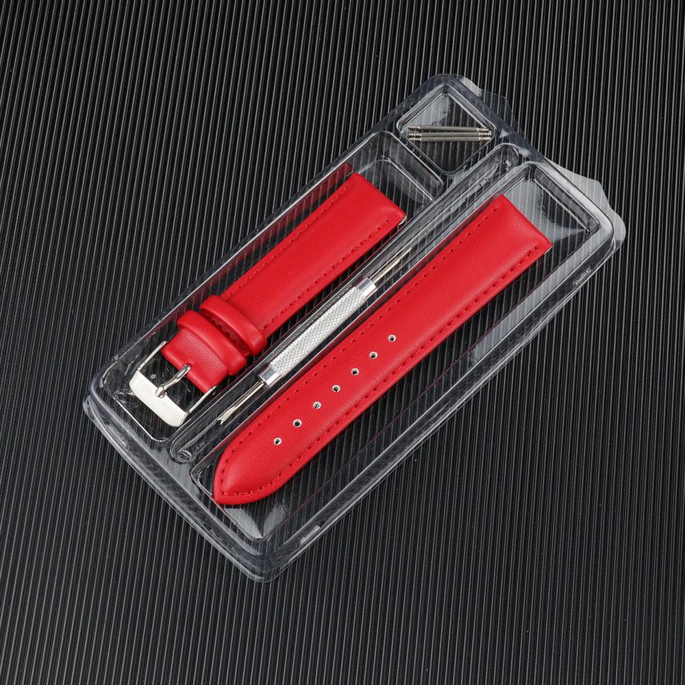 Stitched Genuine Leather Watch Straps in Green, Red, Pink - Available in 10mm, 12mm, 20mm, 22mm, 24mm