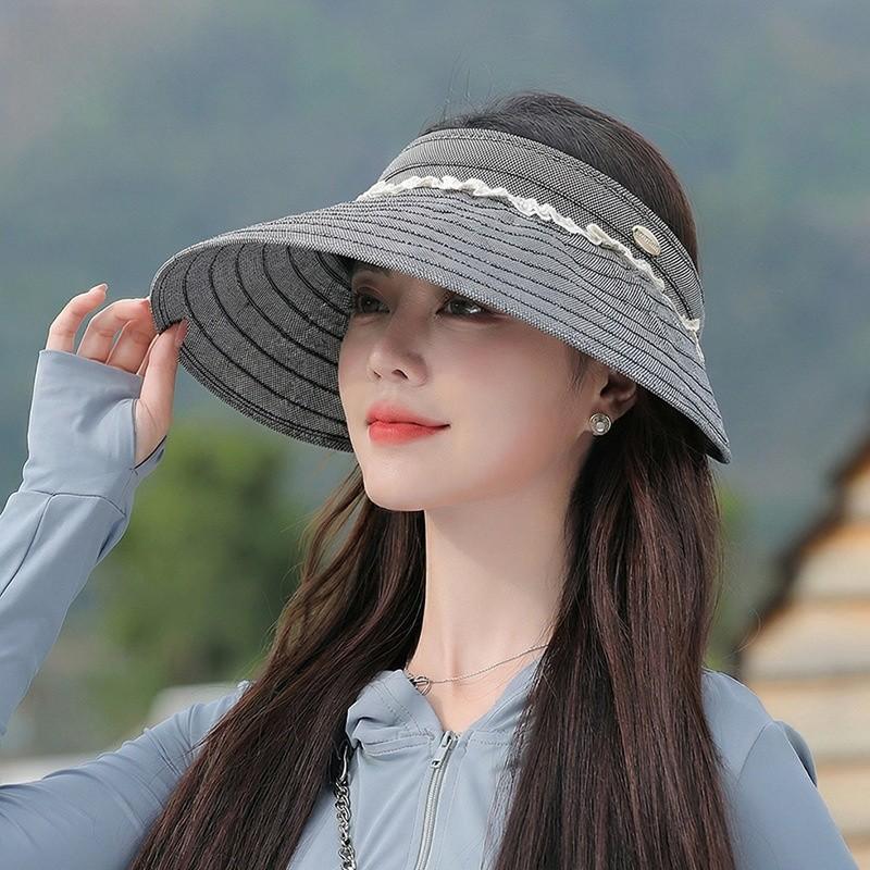 Summer Sun Protection Hat With Wide Brim And Foldable Design For Women Outdoors