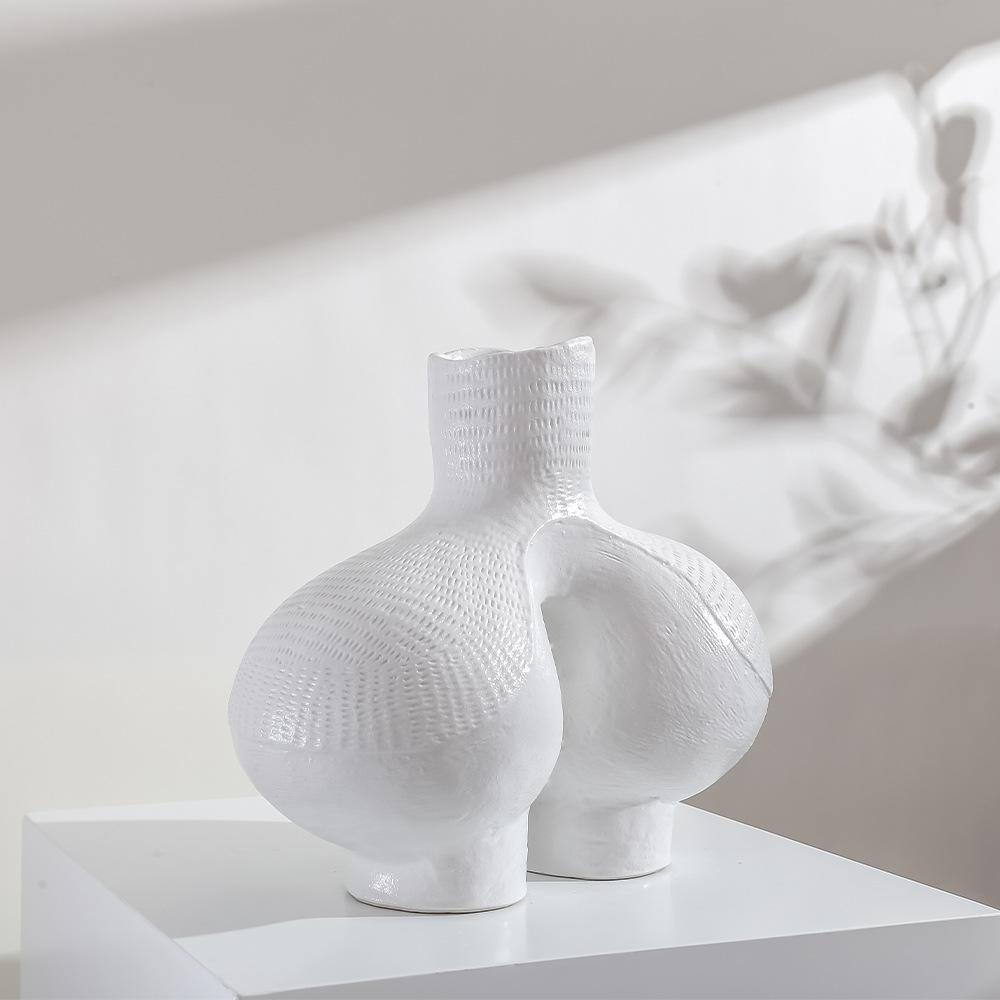 

High-grade Decorative Vase Ornaments Modern Creative Soft Set Flower Arranging Device Abstract Modeling Home Desktop Decorations