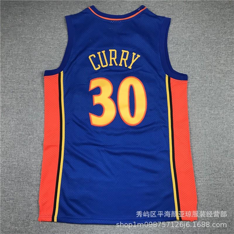 Custom Embroidered Basketball Jersey Warriors 30 Curry 11 Thompson 22 Wiggins Unisex Sportswear Court Practice Training