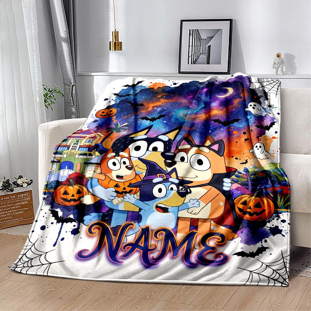 Halloween Friends Trick-or-treat Customize Your Name Blanket Gift Customizable Blanket Warmthful Decor Throw For Seaside Couch Livingroom Bedding