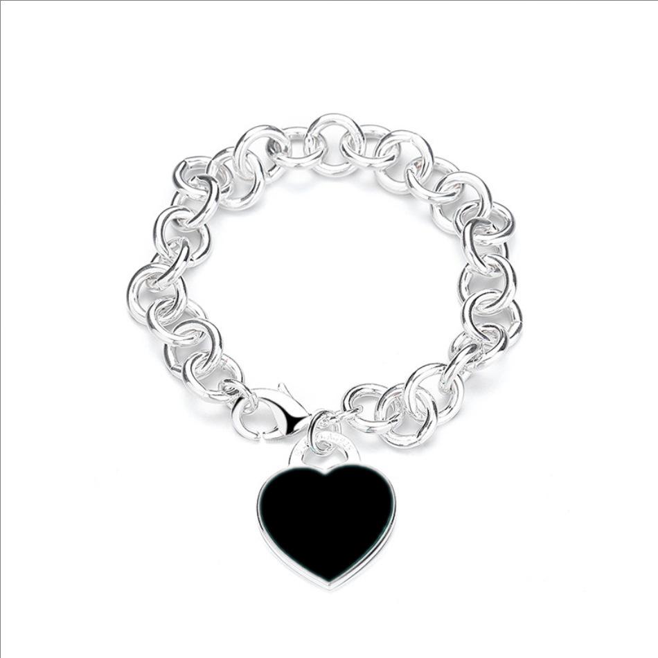 Classic Enamel Heart Bracelet for Women with Clasp Heart Pendant