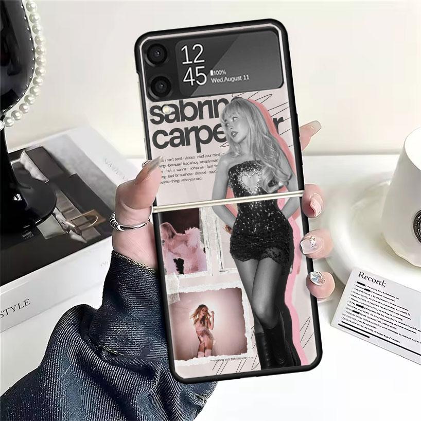 CR66 S-Sabrina C-Carpenter Cases For Samsung Galaxy Z Flip 4 5 6 7 3 Z Flip7 Flip6 Flip4 Flip5 Flip3 5G Hard Shockproof Fundas C