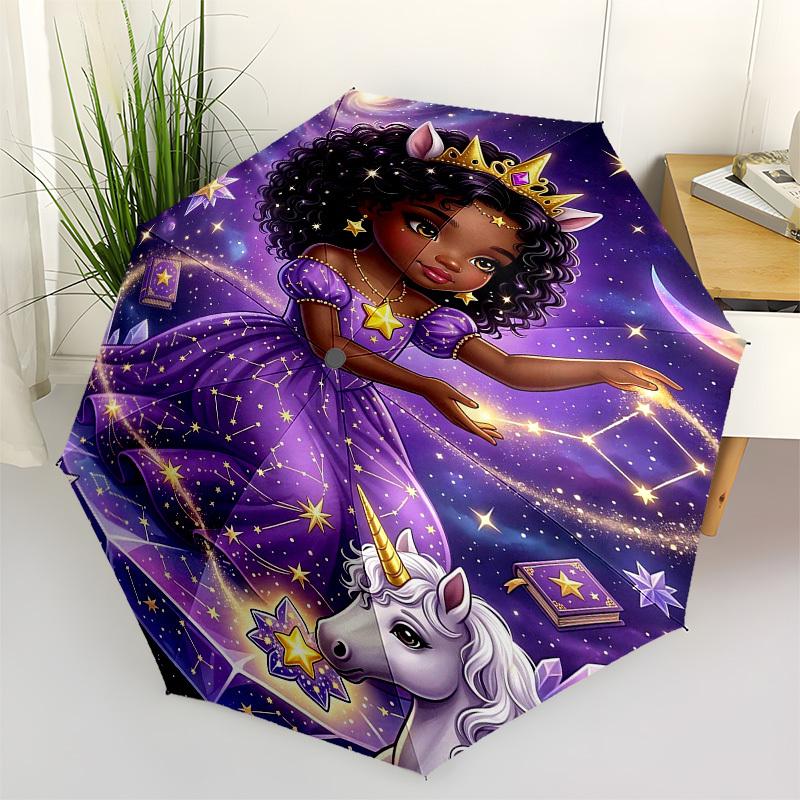 1PC Celestial Princess Umbrella-8-Rib Reinforced, Automatic Open, Lightweight & Durable, Fashion Accessory for Outdoor, Beach L0370