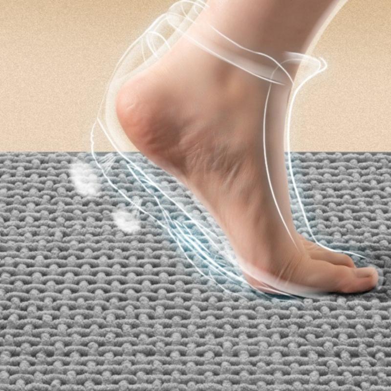 High Quality Chenille Woven Bath Mat Super Absorbent Quick Dry Non-Slip Bathroom Rug Soft Plush Shower Floor Mat