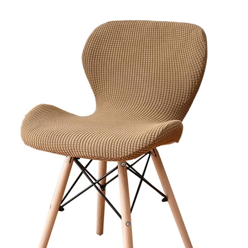 Polars Fleece Fabric Butterfly Chair Cover Stretch Solid Color Curveds Seat Cover Washable Dining Chairs Slipcover
