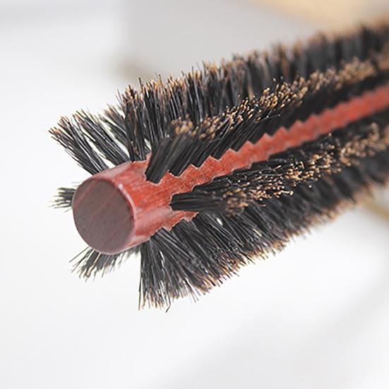 Boar Bristle Round Hair Brush Curling Volumizing Detangling Portable Hair Straightening Brush Men Women Hair Comb