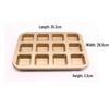 Wu Tuo 12-Cavity Square Baking Cake Mold - Gold (Pack of 3)
