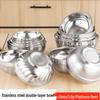 Stainless Steel Double-Layer Insulated Bowl - Modern Simple Design for Salad, Soup, and More.