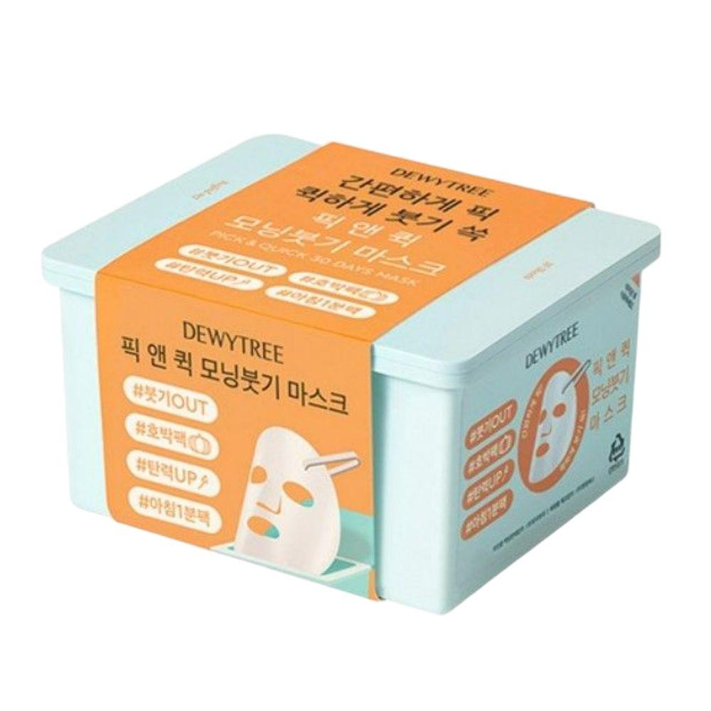 DEWYTREE Pick & Quick Morning Depuffing Sheet Mask Jar Hydrating Face Mask 380g 30 Sheets