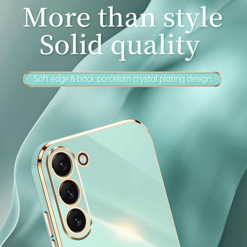 XINLI For Samsung Galaxy S22 5G Protective Cell Phone Cover Drop-proof Electroplating Non-slip TPU Phone Case