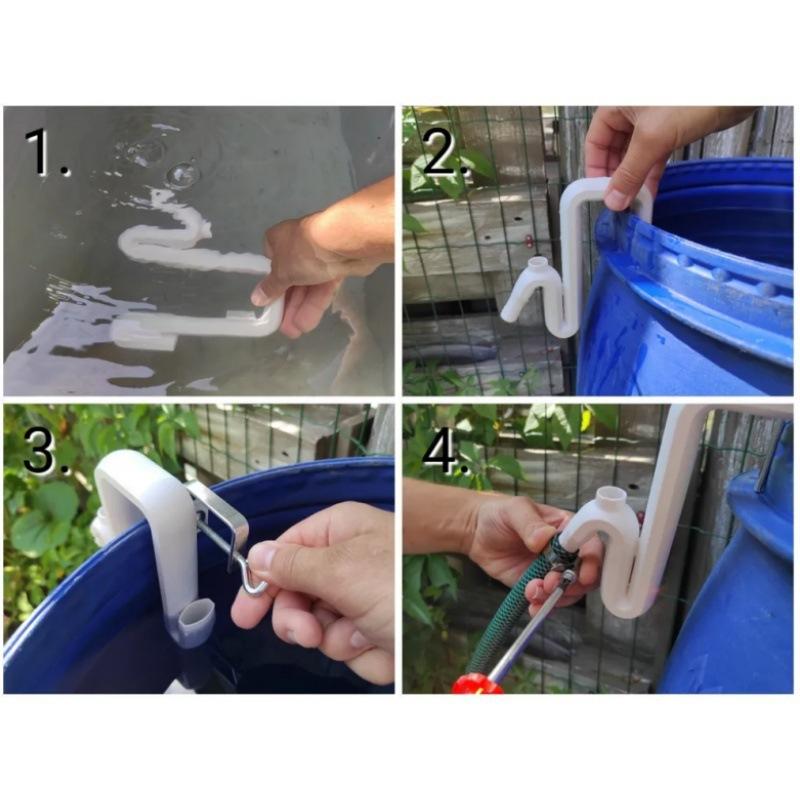 Self-priming Siphon Hose Kit for Stormwater Diversion and Overflow Pipe Solutions - Easy Automatic Drain and Fill Tool.