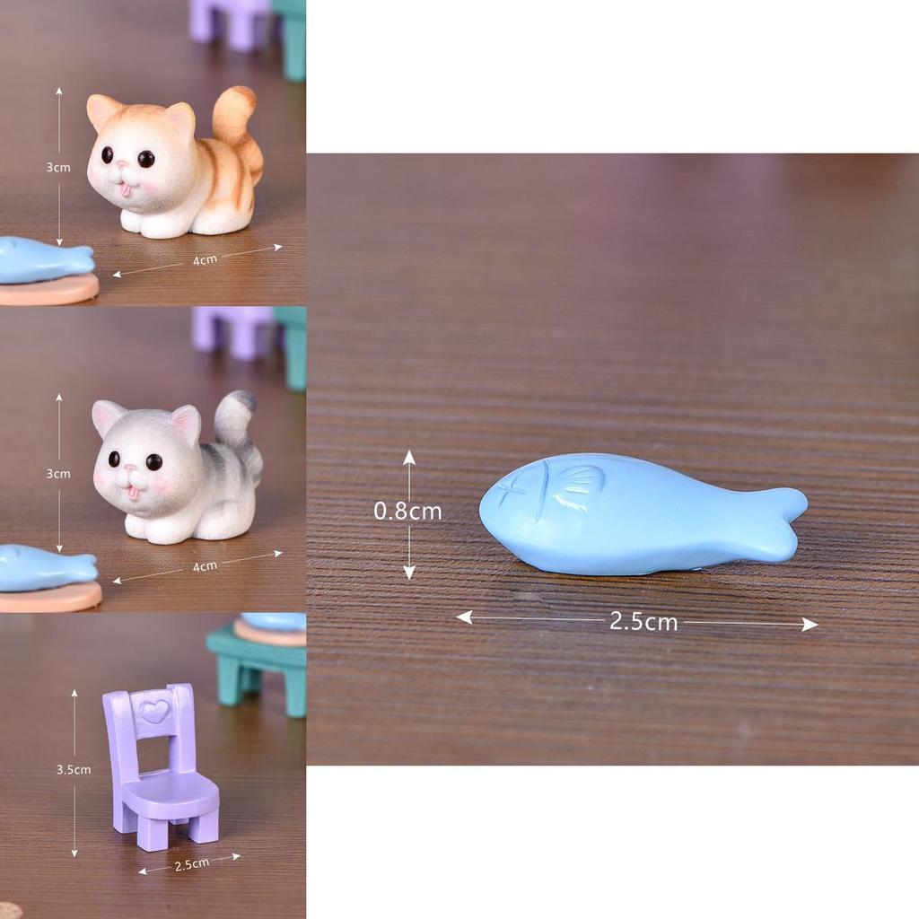 Adoráveis Mini Estatuetas de Gato Modelo Boneca Pet Apresentando Artesanato Exquisito Para Decoração de Casa