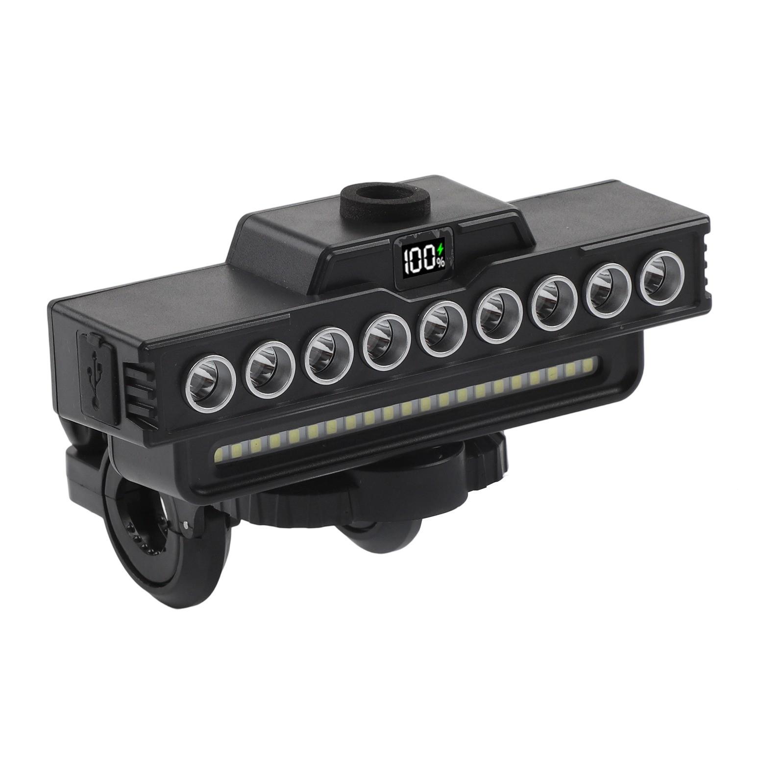 Battery Life Indicator Rechargeable Bike Light Type-C Bicycle Headlight