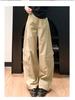 Women's Retro High Waist Wide Leg Work Pants - Army Green