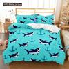 3D Digital Shark Duvet Cover Set With Pillowcase Bedding Set Single Double Twin Full Queen King Size Bed Set For Bedroom Decor