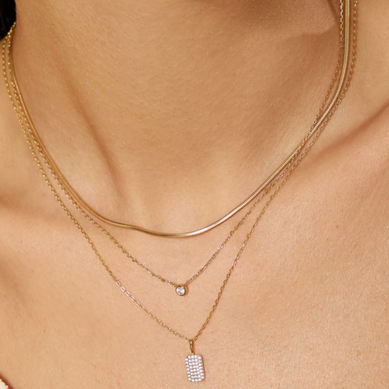 ANIA HAIE Pave Square 925 Silver Necklace N064-01G