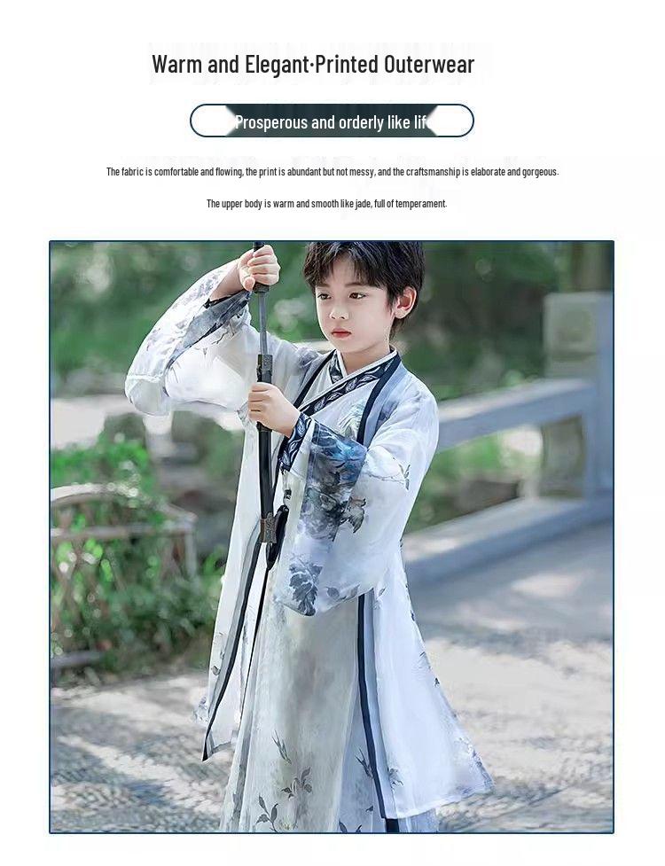 Boys' Autumn Ming Dynasty Style Hanfu: Ancient Chinese Tang Suit for Young Masters