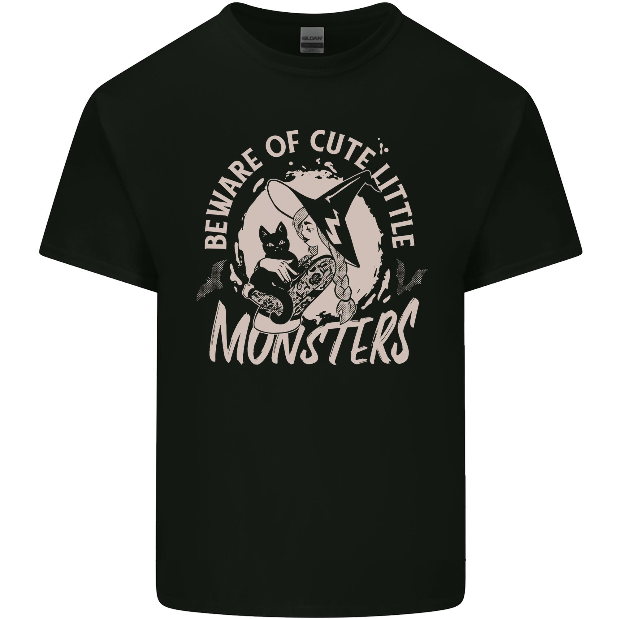 Cute Monsters Funny Halloween Cats Witch Unisexs Light Cotton TShirt S