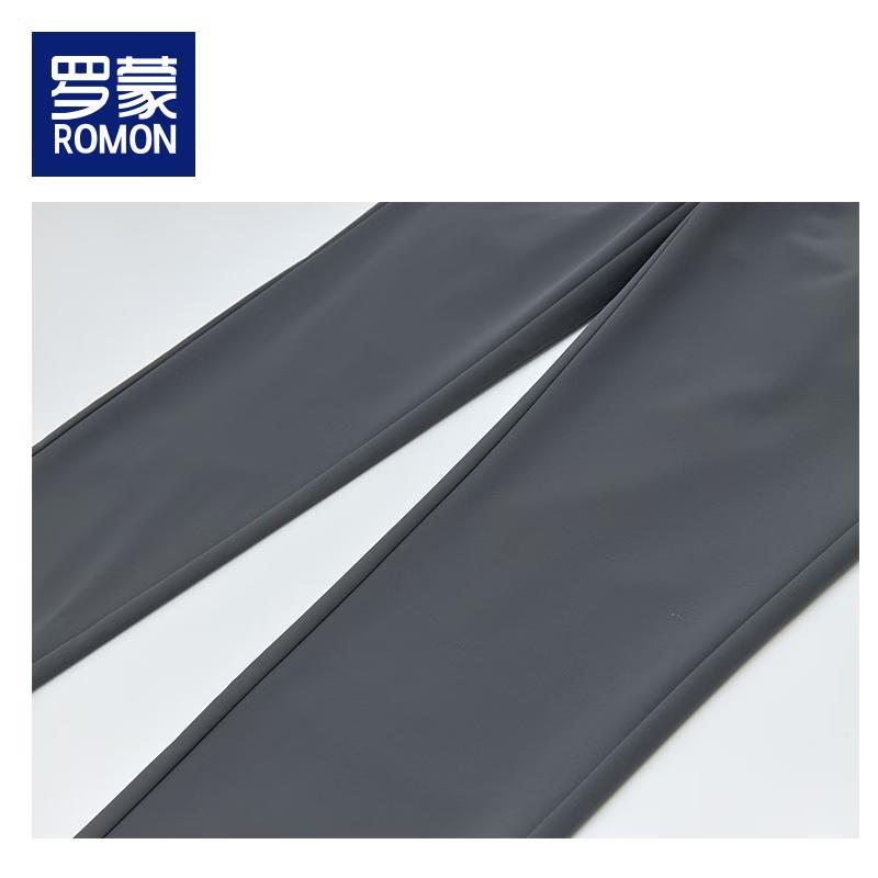 ROMON Men's Business Casual Straight-Leg Commuter Trousers