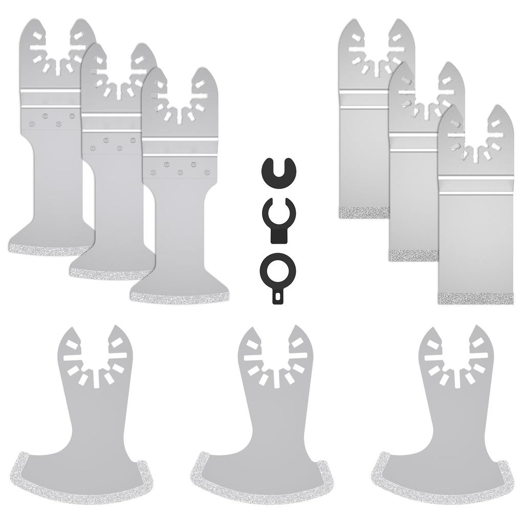 Diamond Oscillating Tool Blade Set Multi Tool Mortar Cutting Saw Blades Precise Multitool Blades for Grout Removal Soft Tile Cut