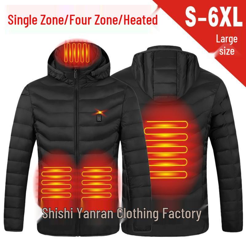 Dual-Control Hooded Heated Jacket with Three-Speed Intelligent Temperature Heating