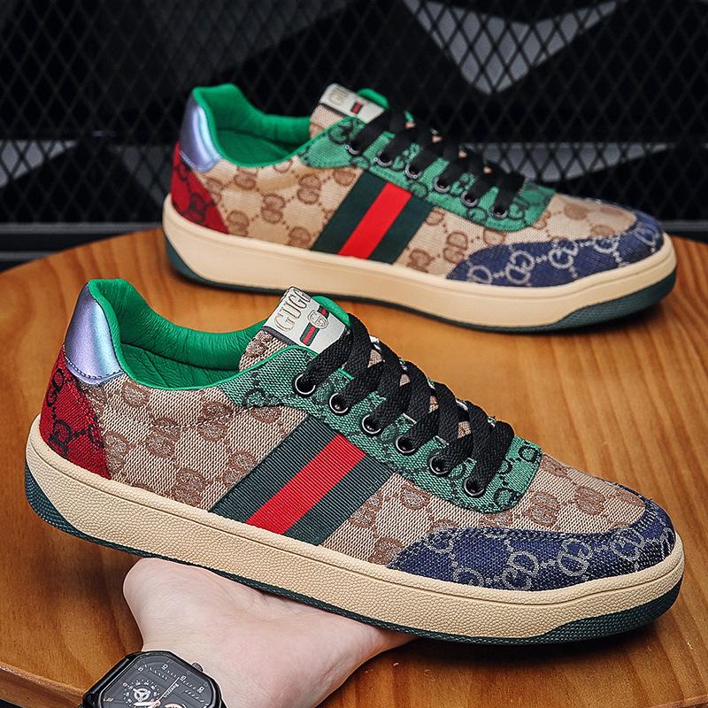 Dirty shoes, dirt-resistant high-value men's shoes, breathable and deodorant in summer, new printed board shoes, high street ins, all-match style