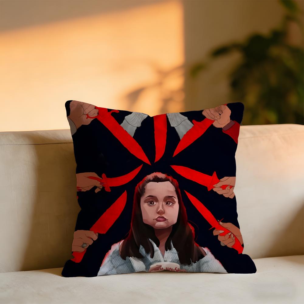 Knives Out Cushion Cover Cozy Velvet Throw PillowSoft Warm Cushion For Sofa  Bed