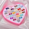 36 Pairs Non-allergenic Heart Box Earring Set - Fashionable, Non-repeating Designs for Women and Best Friends.