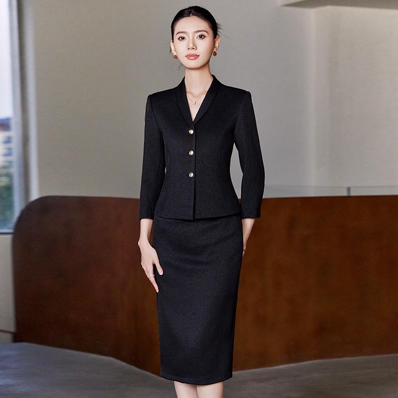 Women's Professional Slim Fit Suit Set for Hotel Front Desk & Customer Service
